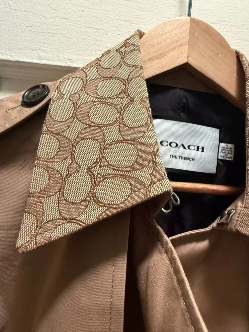 Coach Short Trench Coat With Signature Collar